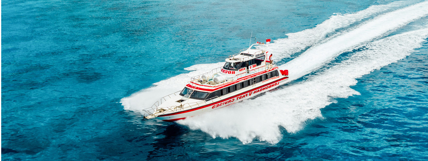Kapal fast boat Rocky untuk perjalanan Bali dan Nusa Lembongan
