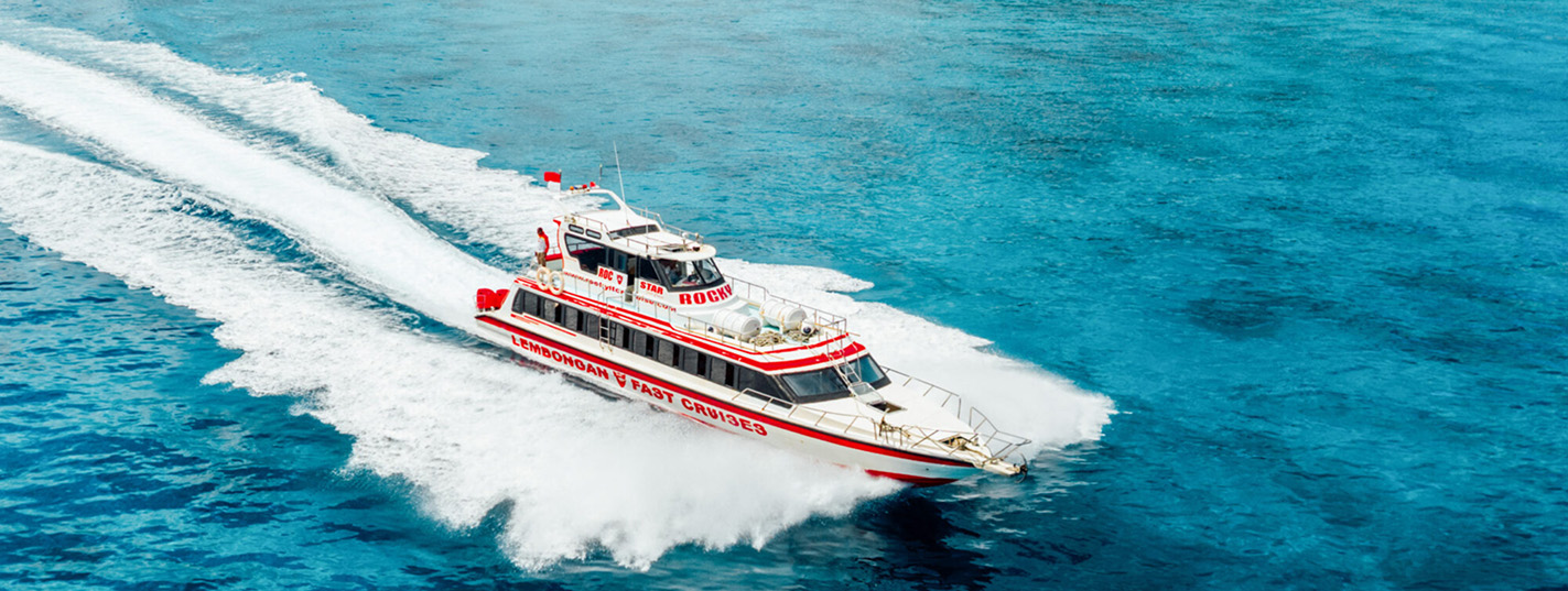 Kapal fast boat Rocky untuk perjalanan Bali dan Nusa Lembongan