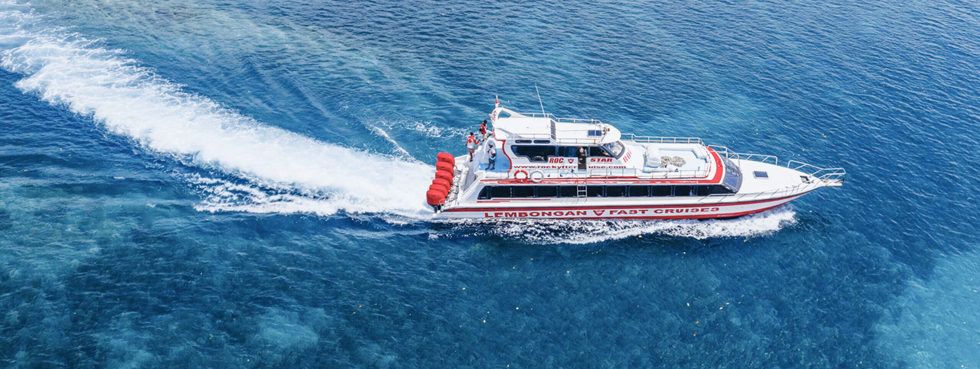 Kapal fast boat Rocky untuk perjalanan Bali dan Nusa Lembongan